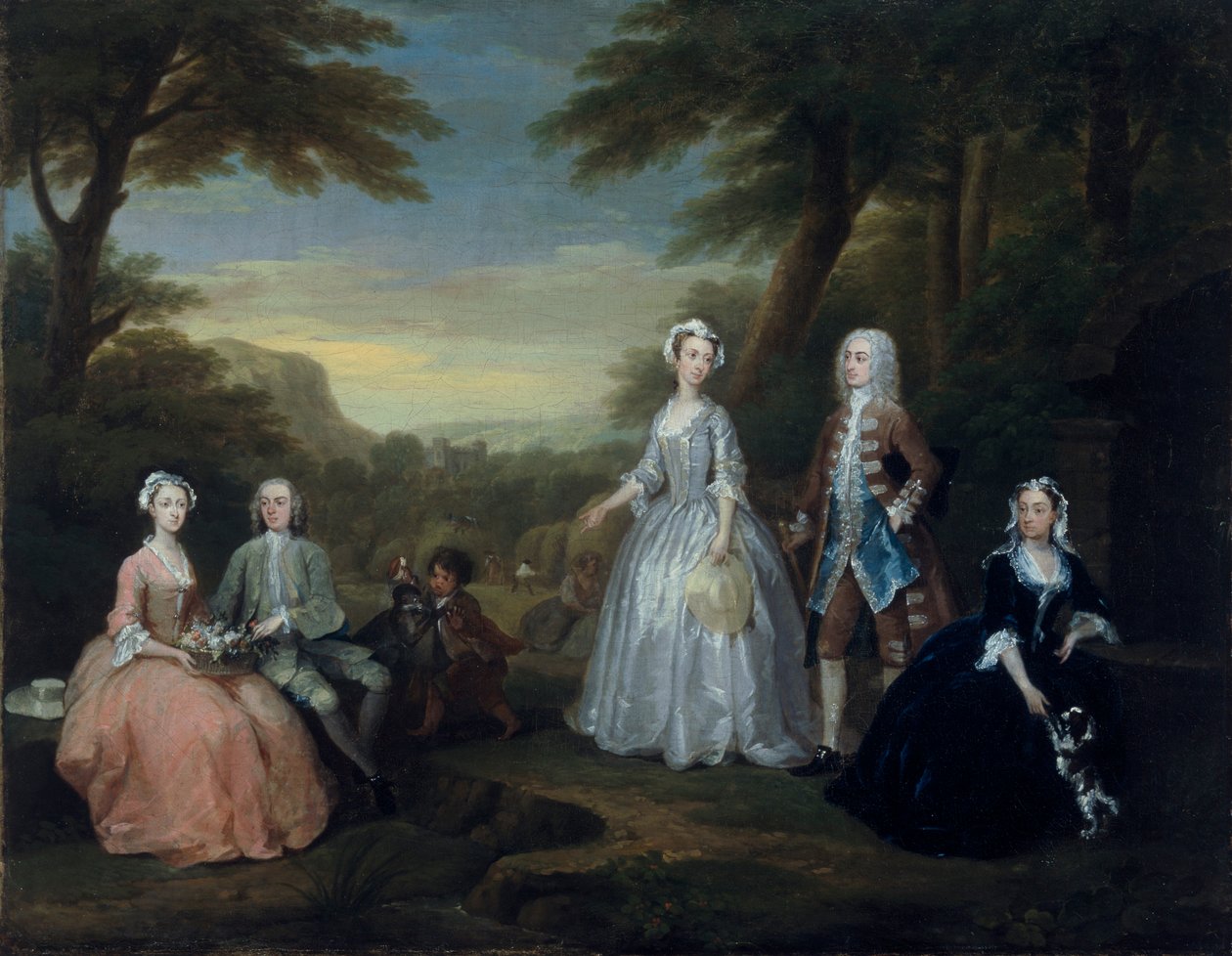 „A Jones-család beszélgetési darabja”, 1730 alkotó: William Hogarth