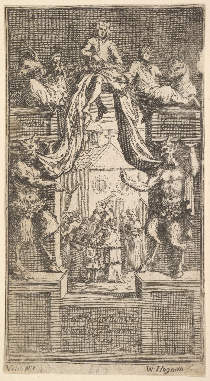 The New Metamorphosis: Frontispiece, Vol.1, 1724. alkotó: William Hogarth