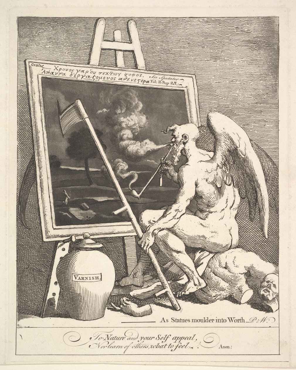 Time Smoking a Picture, kb. 1761. alkotó: William Hogarth