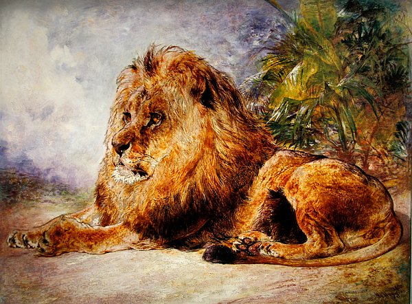 Pihenő oroszlán alkotó: William Huggins