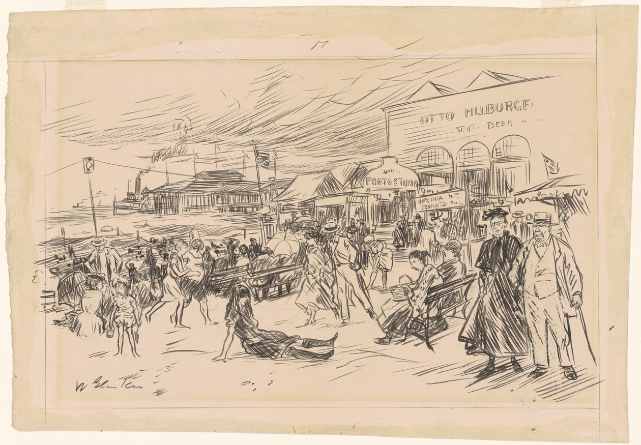 Coney Island Boardwalk alkotó: William James Glackens