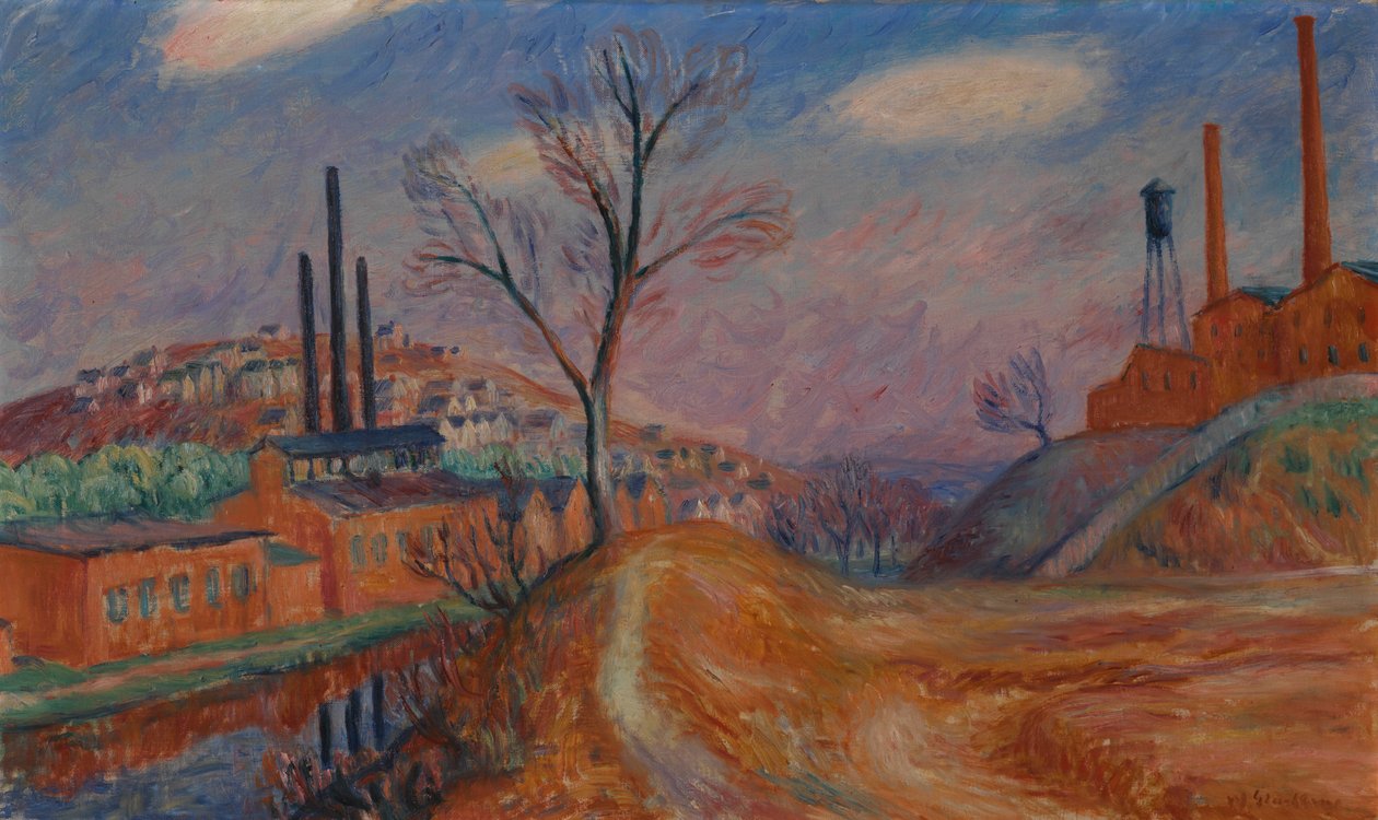 Táj – Gyárak alkotó: William James Glackens
