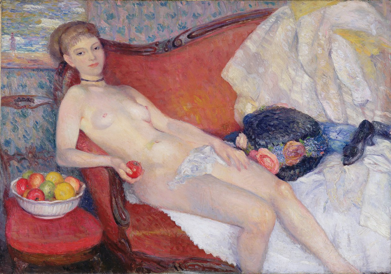 Akt almával alkotó: William James Glackens