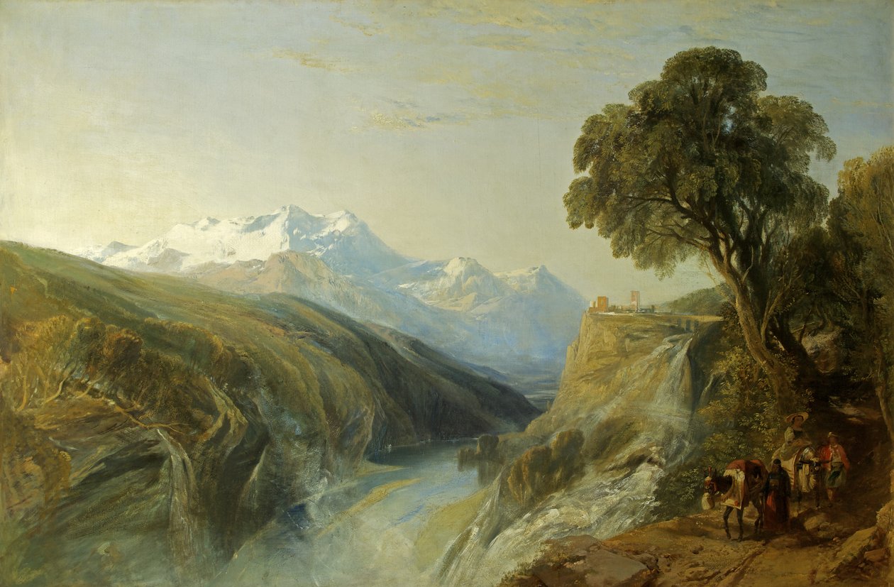 Egy alpesi jelenet (olaj, vászon) alkotó: William James Muller