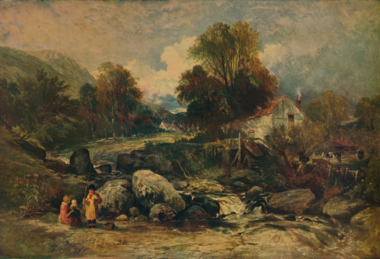 Dol-y-Garrog malom Llanrwst közelében, Caernarvonshire, 1844 alkotó: William James Muller