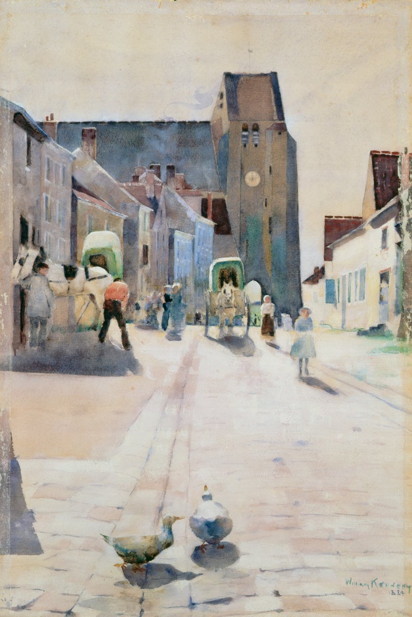 A főutca, Grez-sur-Loing, 1884 alkotó: William Kennedy