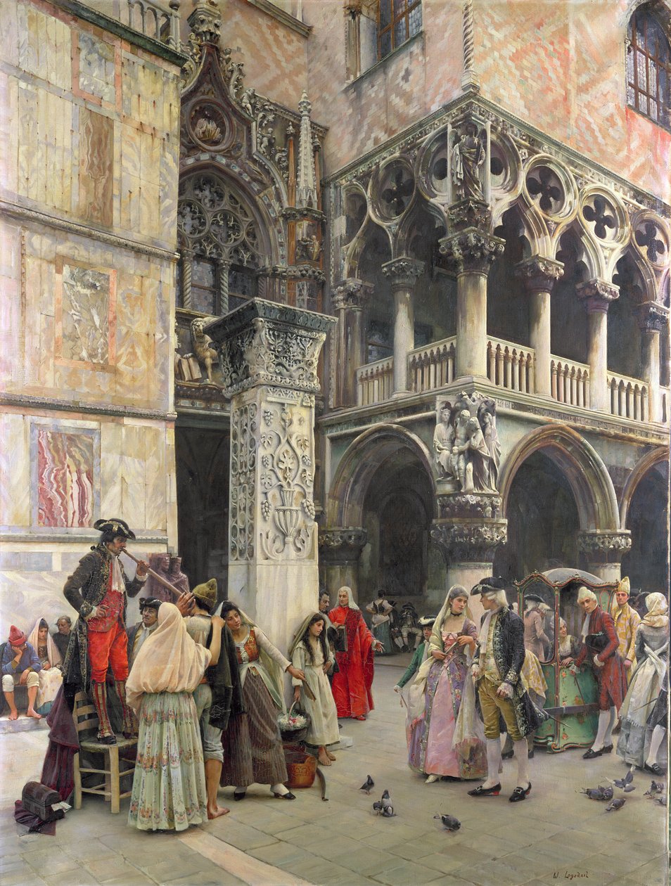 A Piazzettán, 18. század, 1859-92 alkotó: William Logsdail