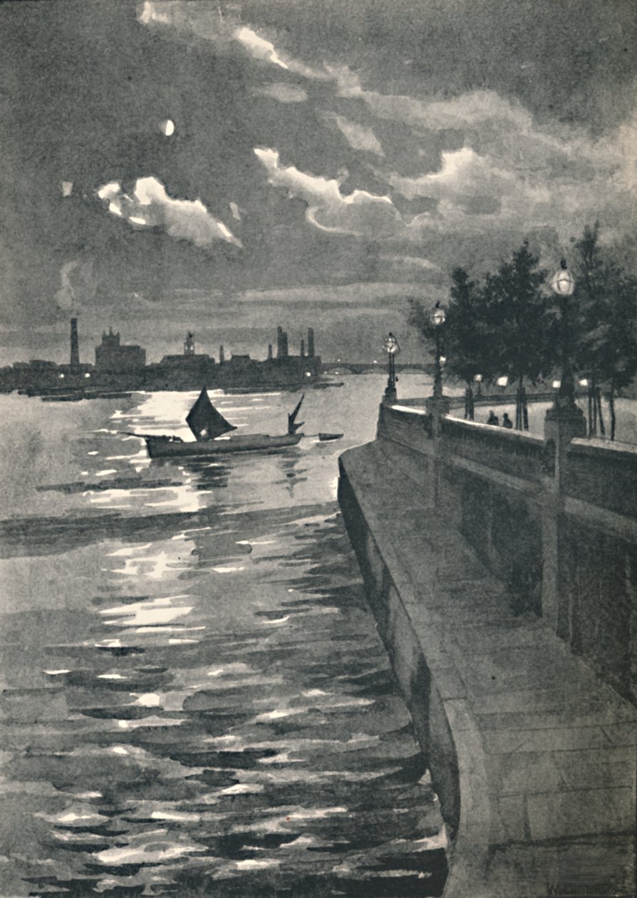 Westminster a Blackfriars hídtól – éjszaka, 1891 alkotó: William Luker