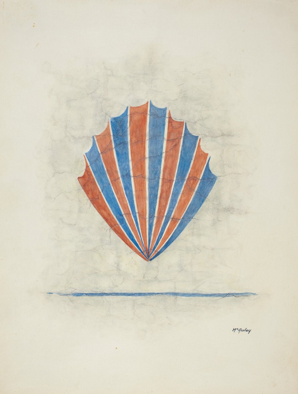Restaurációs rajz: Falfestés, 1938. alkotó: William McAuley