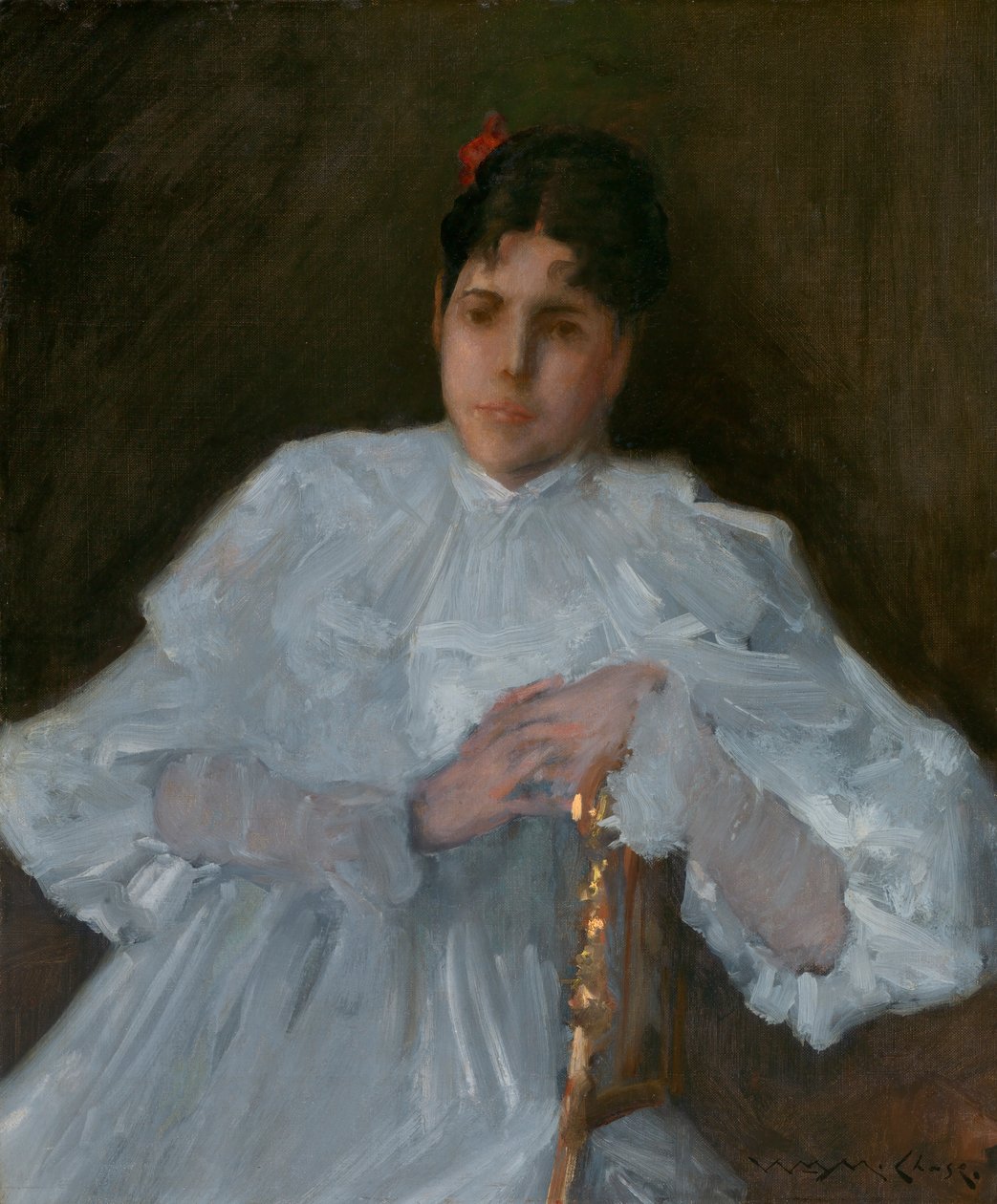 Fehér ruhás lány, kb. 1890. alkotó: William Merritt Chase