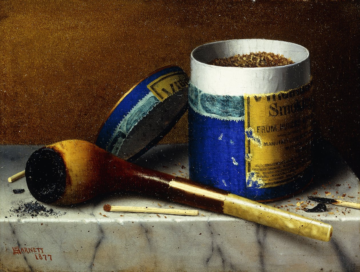 Dohány és pipa, 1877 alkotó: William Michael Harnett