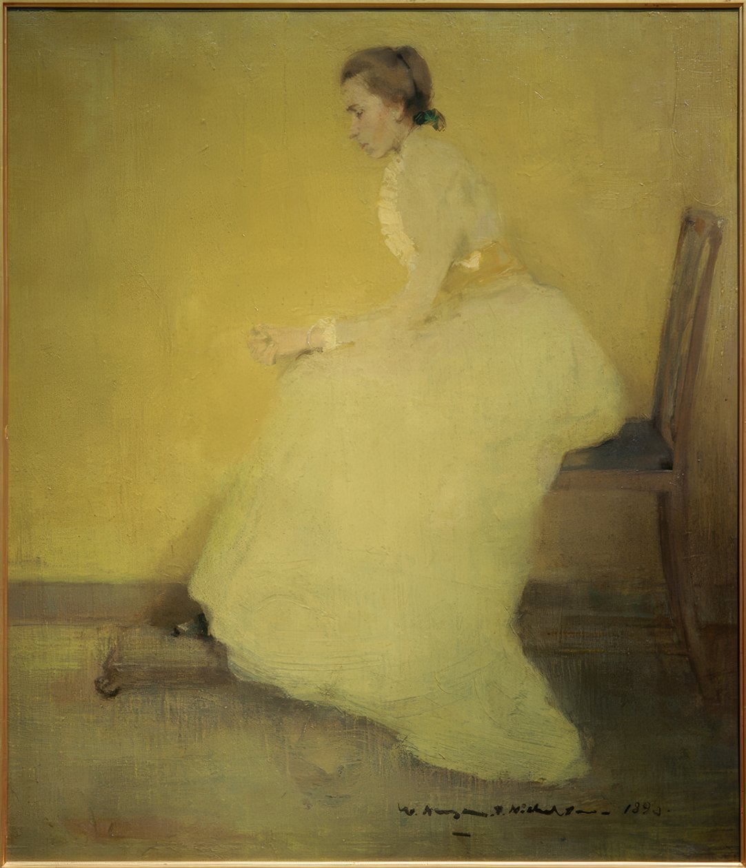 Nő sárga ruhában alkotó: William Nicholson
