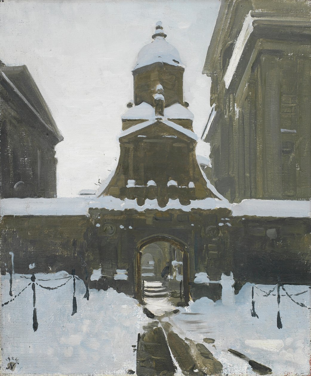 A becsület kapuja hó alatt alkotó: William Nicholson
