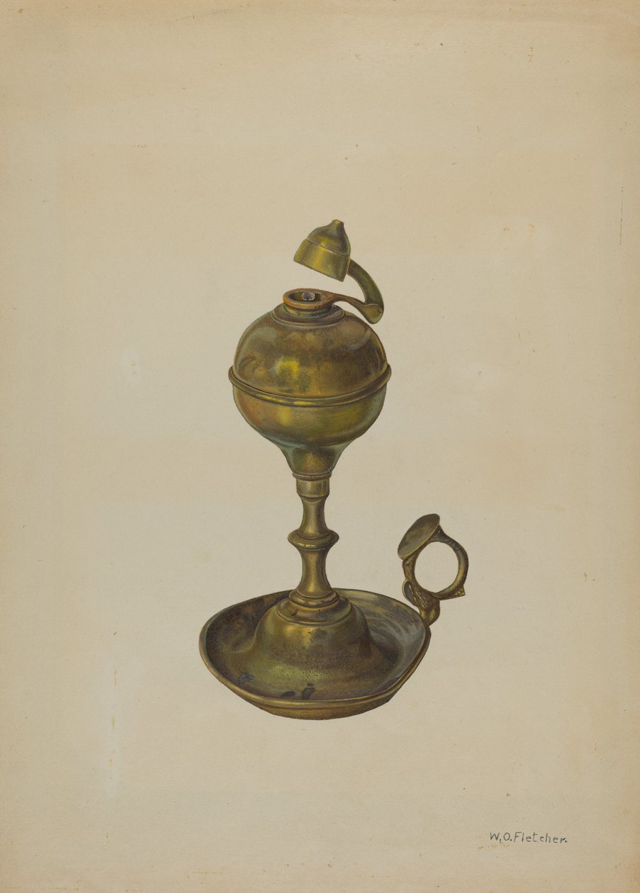 Sárgaréz lámpa, c. 1939. alkotó: William O. Fletcher