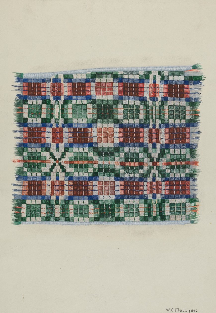 Kézzel szőtt takaró, c. 1937. alkotó: William O. Fletcher