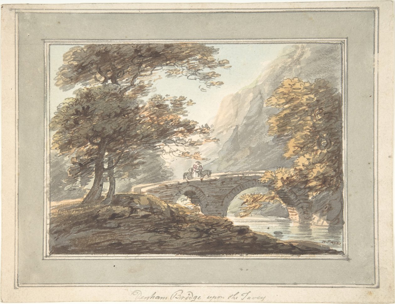 Denham-híd a Tavy-n, 1780-1830. alkotó: William Payne