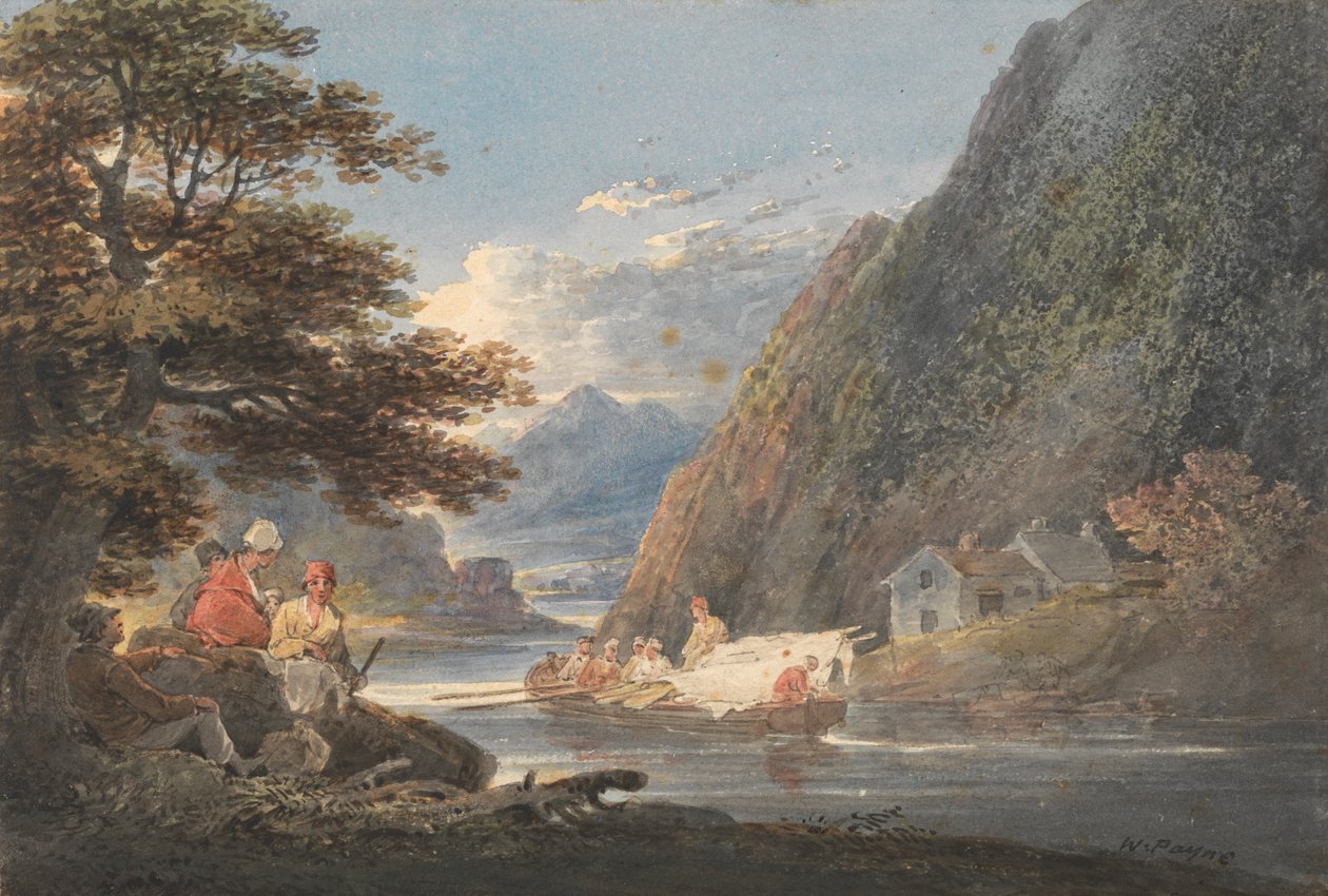 A Tivy folyón, Cardigan közelében, Walesben alkotó: William Payne