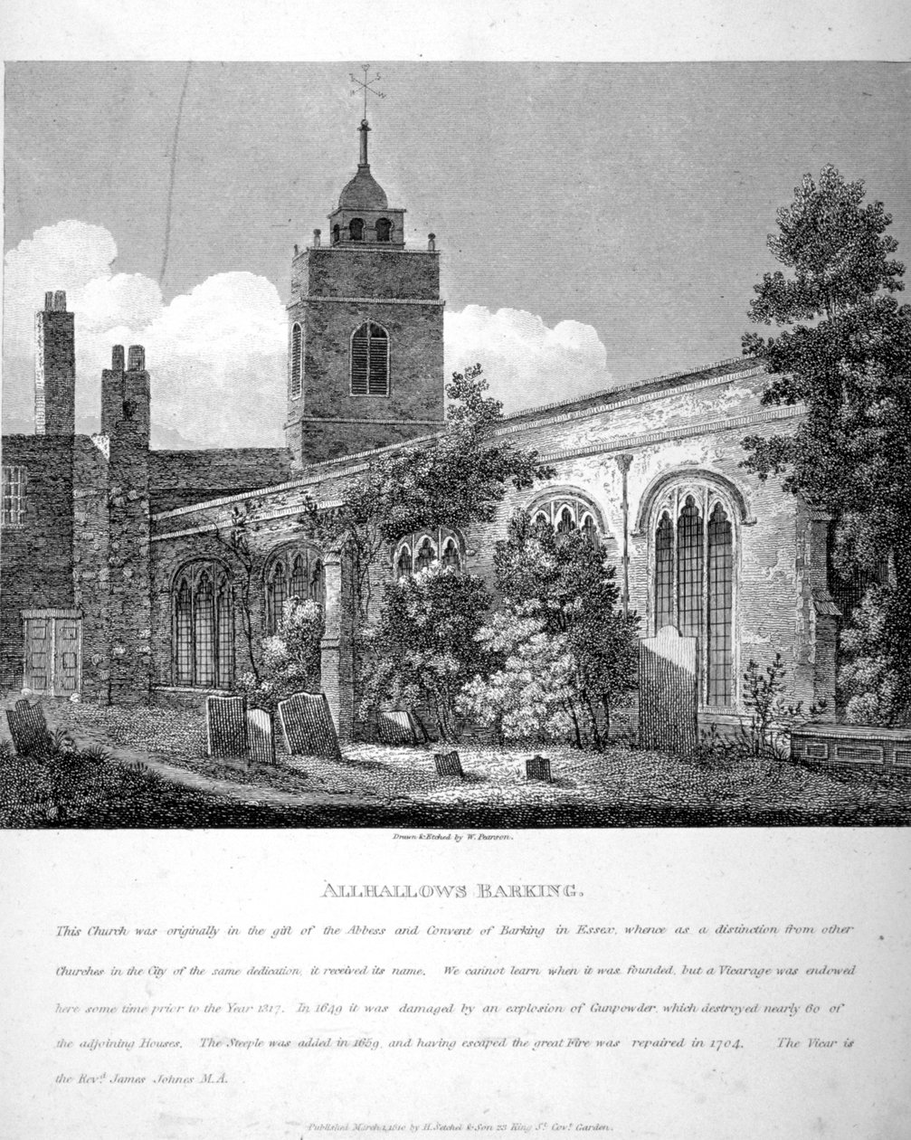 All Hallows-by-the-Tower Church, London, 1810 alkotó: William Pearson