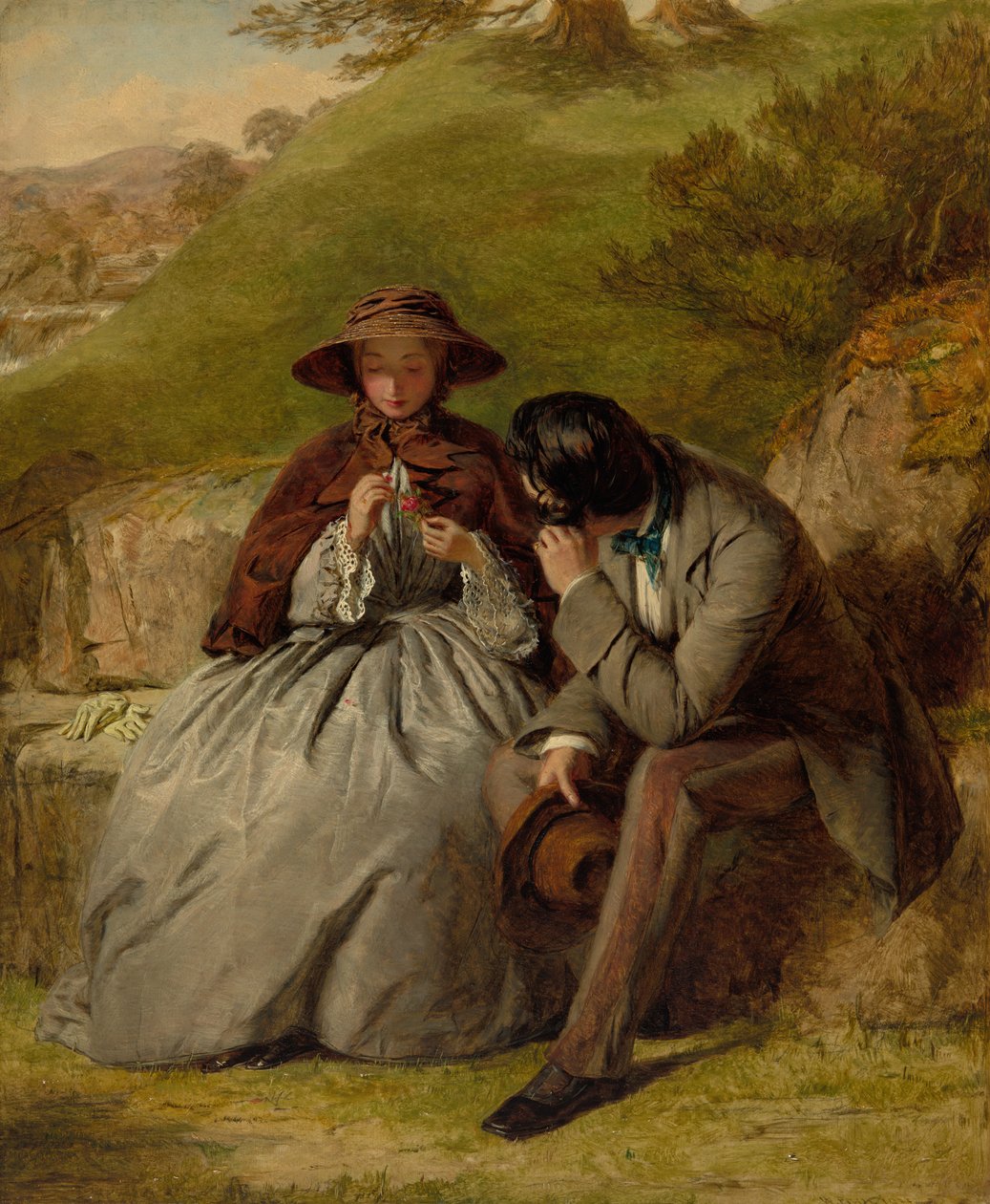 A szerelmesek, 1855. alkotó: William Powell Frith