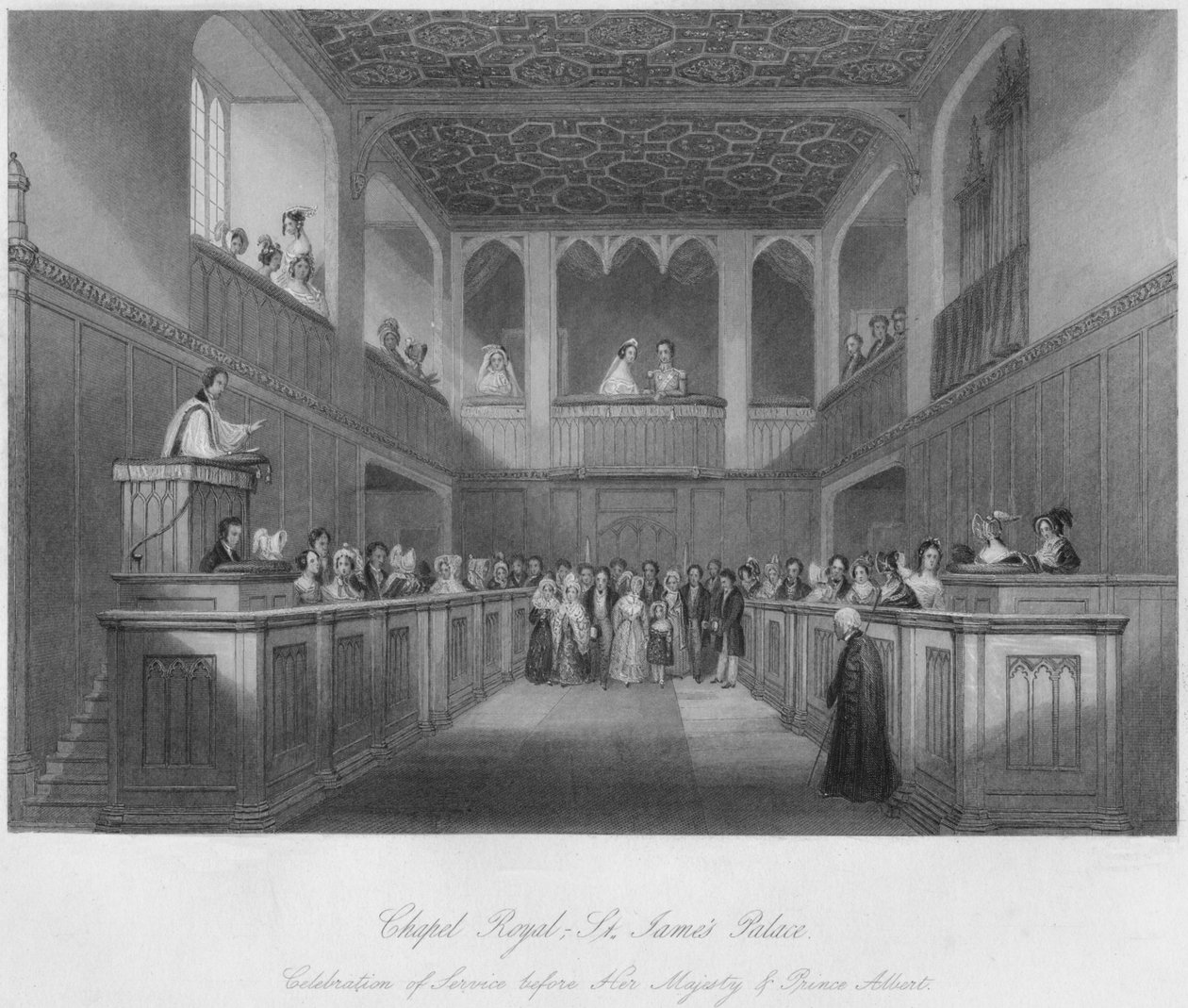 Királyi kápolna – Szent Jakab-palota, 1841 alkotó: William Radclyffe