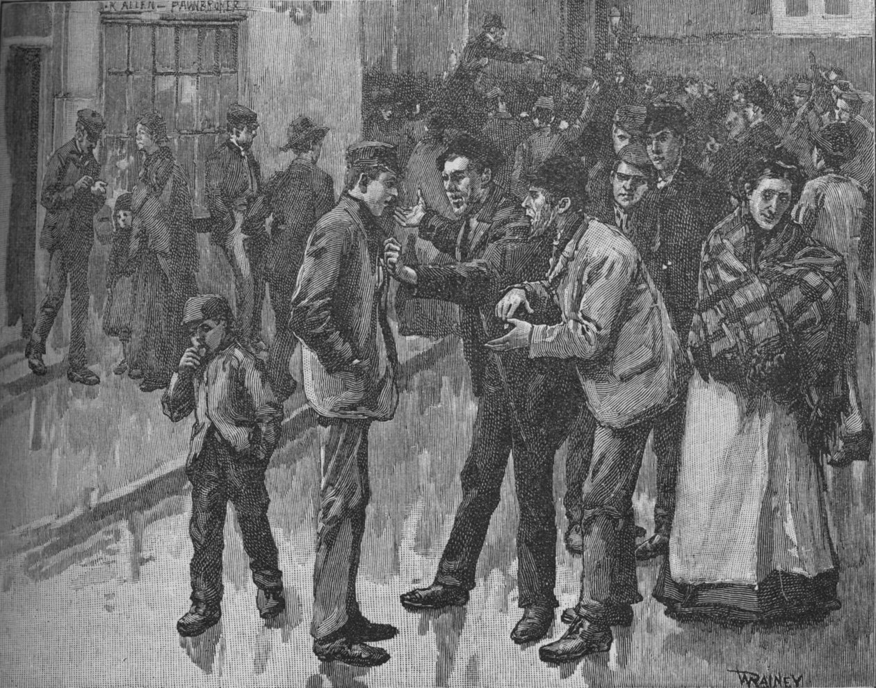 Jelenet a Preston Strike alatt, 1890 alkotó: William Rainey
