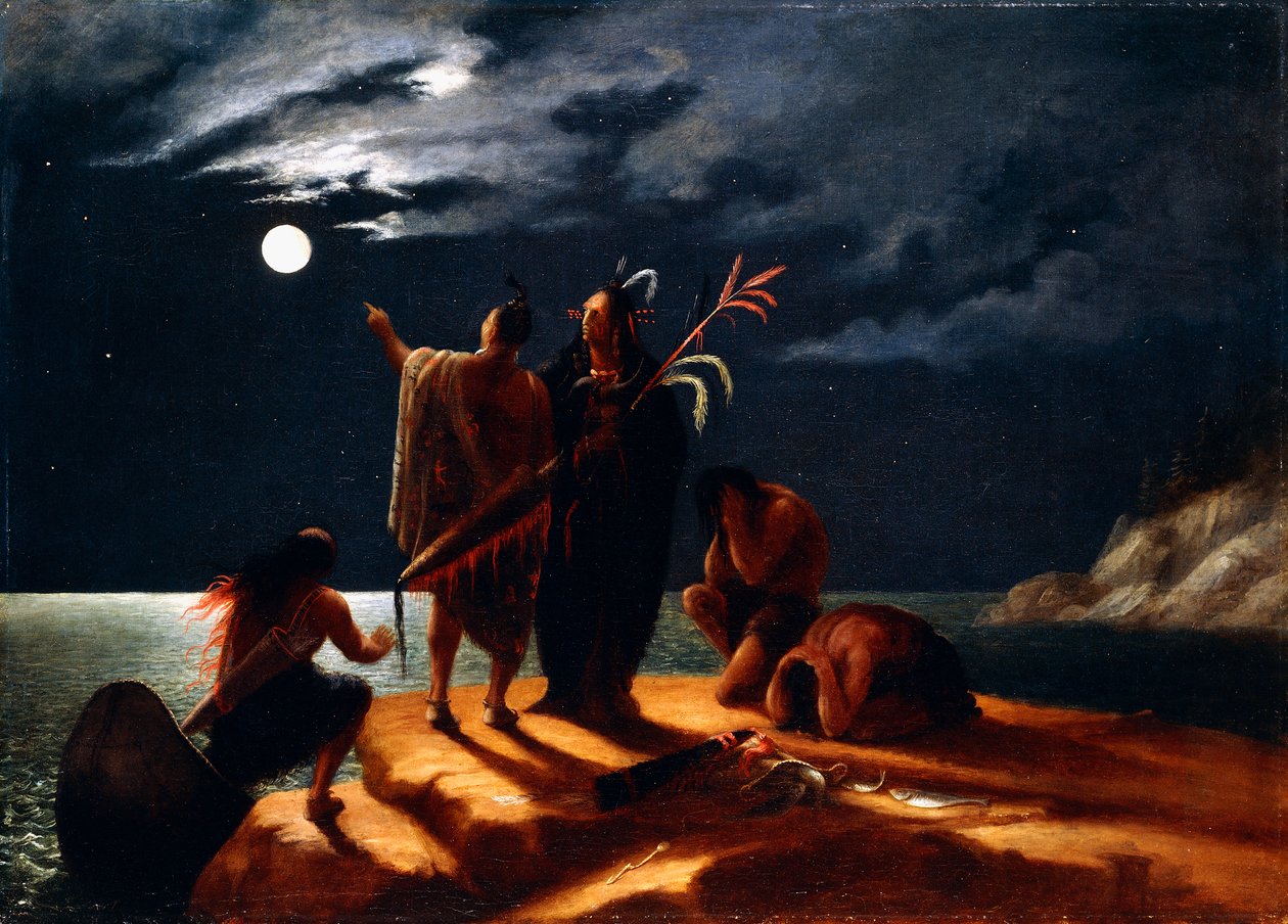 Az indiánok holdfogyatkozást tapasztalnak, 1848-50 körül alkotó: William Rimmer