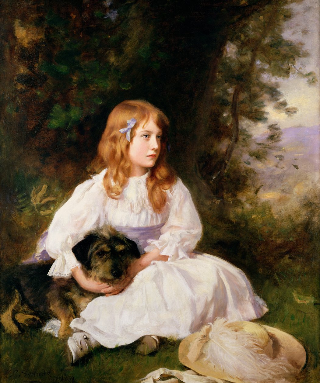Heather, egy lány portréja alkotó: William Robert Symonds