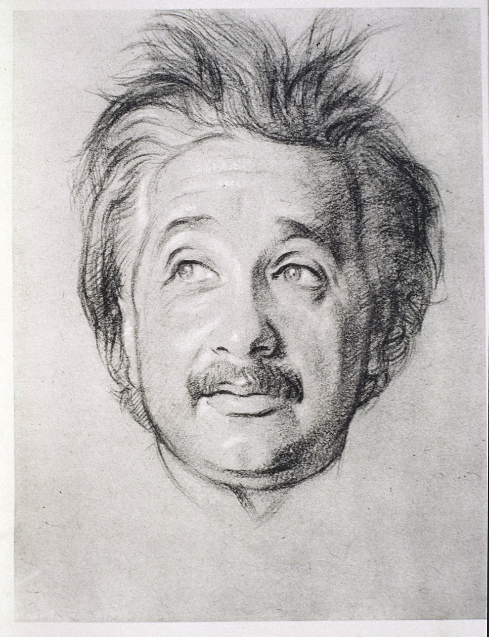 Albert Einstein (1879-1955) portréja (litho) alkotó: William Rothenstein