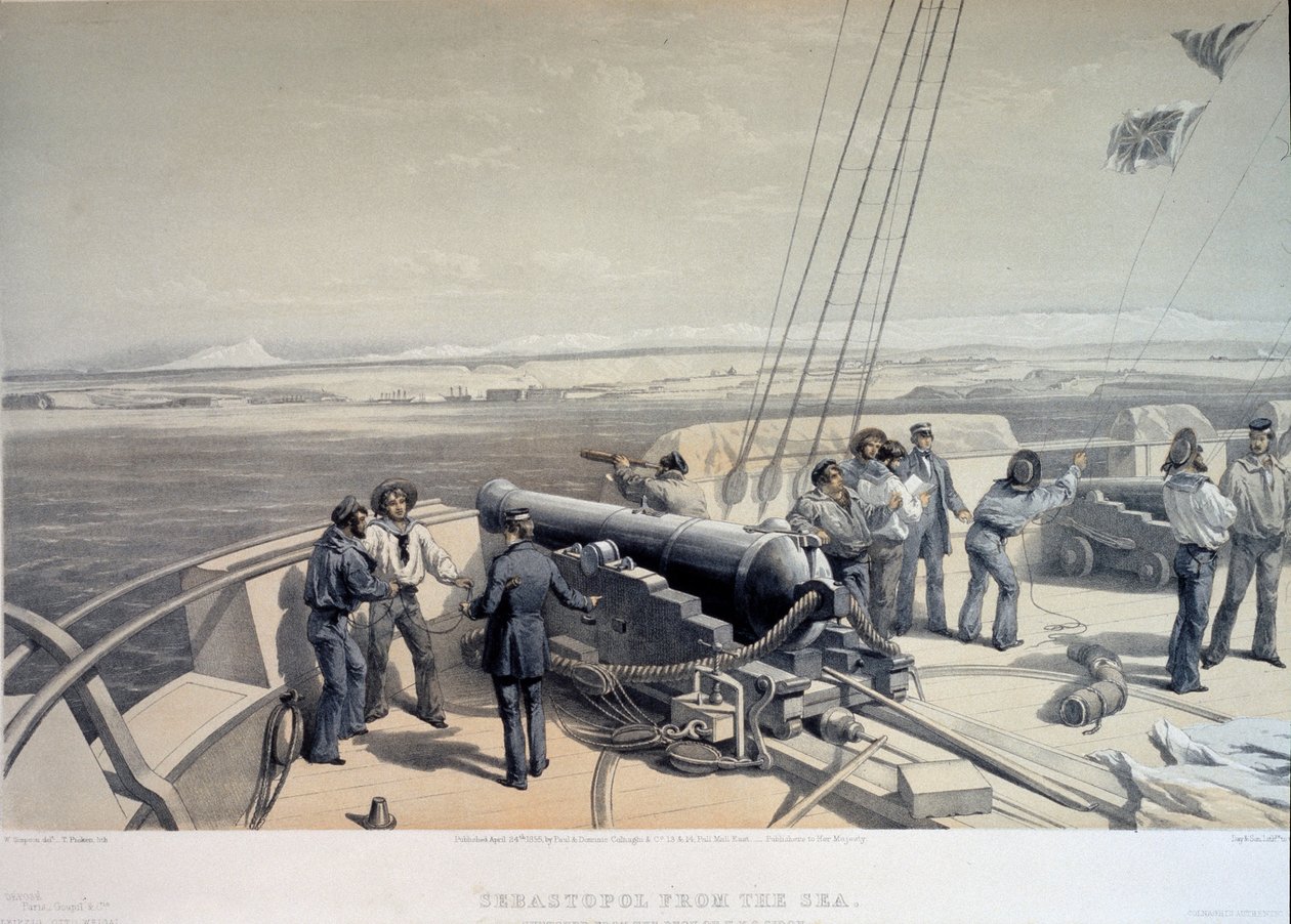 Szevasztopol kilátása a tengerről, 1855 alkotó: William Crimea Simpson