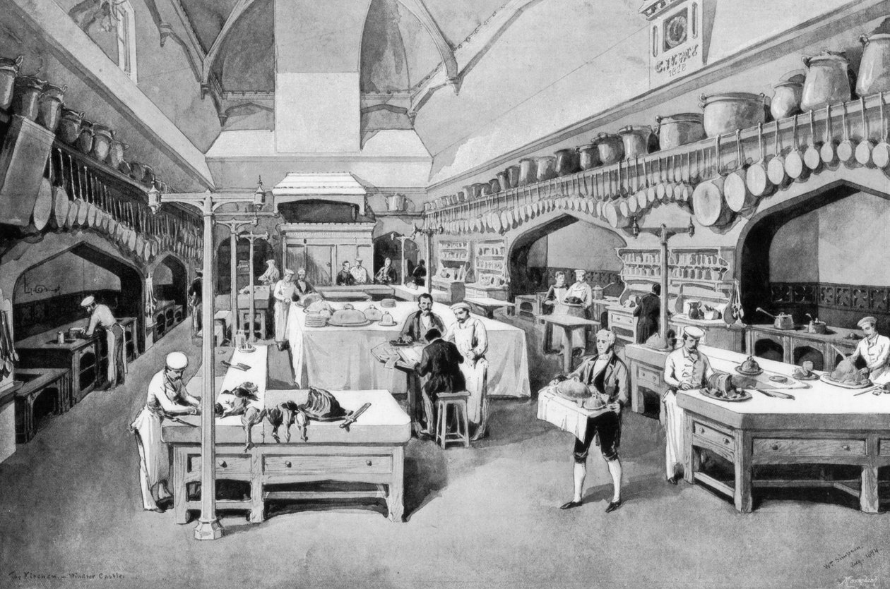 A windsori kastély konyhája karácsonykor, 1894. alkotó: William Crimea Simpson