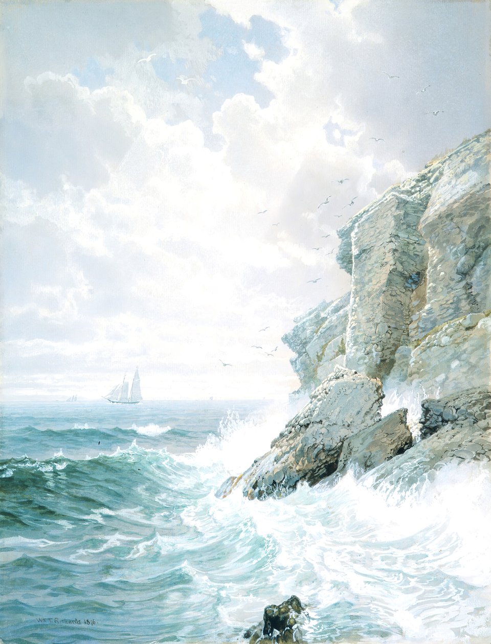 Purgatórium szikla, 1876. alkotó: William Trost Richards