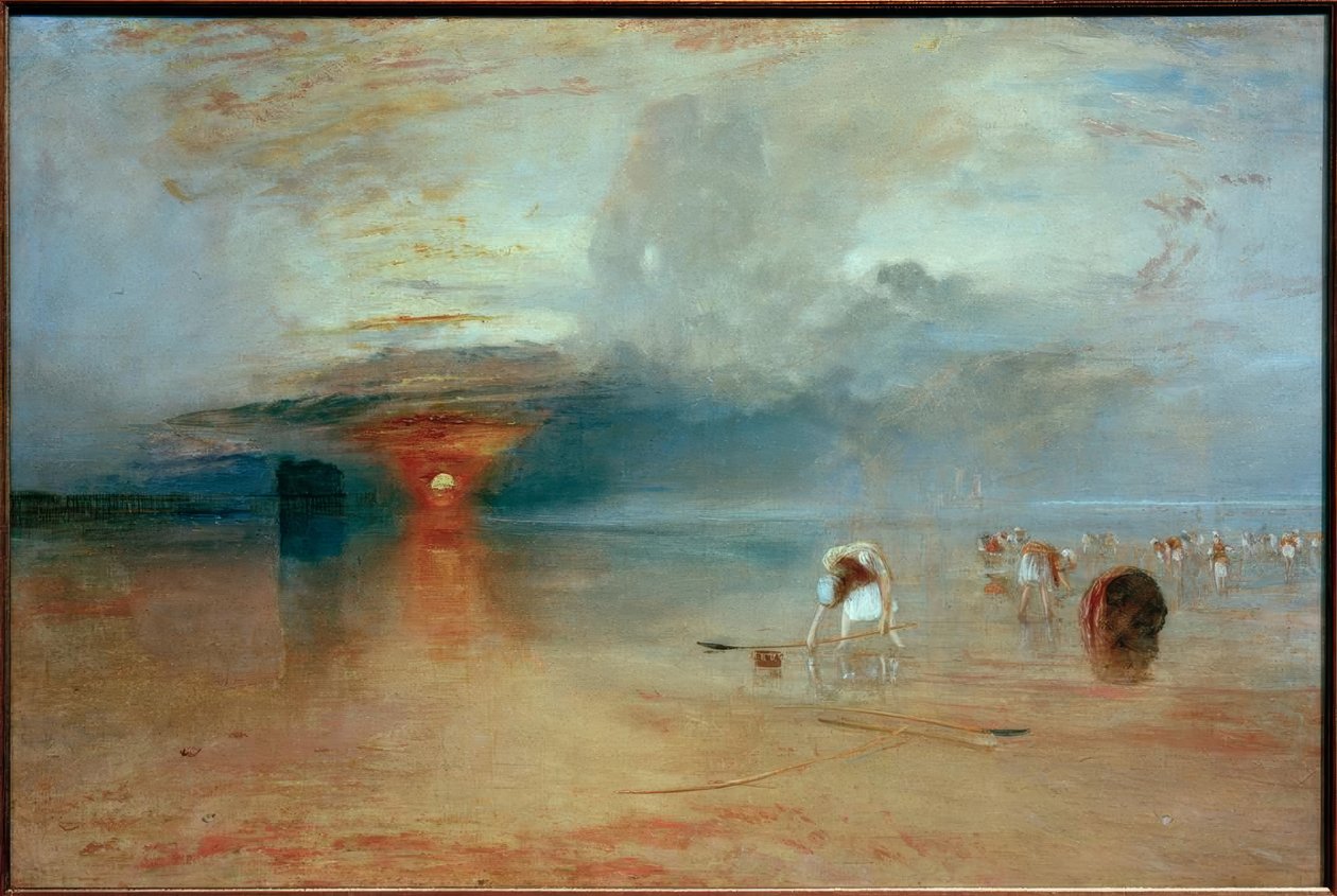 Calais strand, apály. Francia poissard legyen alkotó: Joseph Mallord William Turner