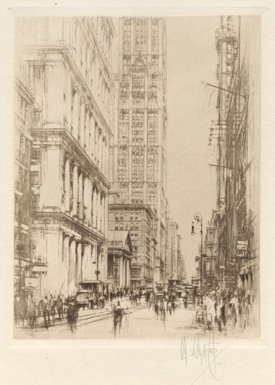 Lower Broadway, New York belvárosa alkotó: William Walcot