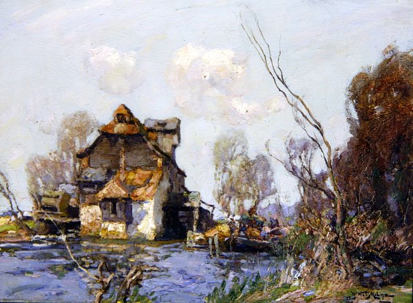 Régi malom az Ouse-ban alkotó: William Watt Milne