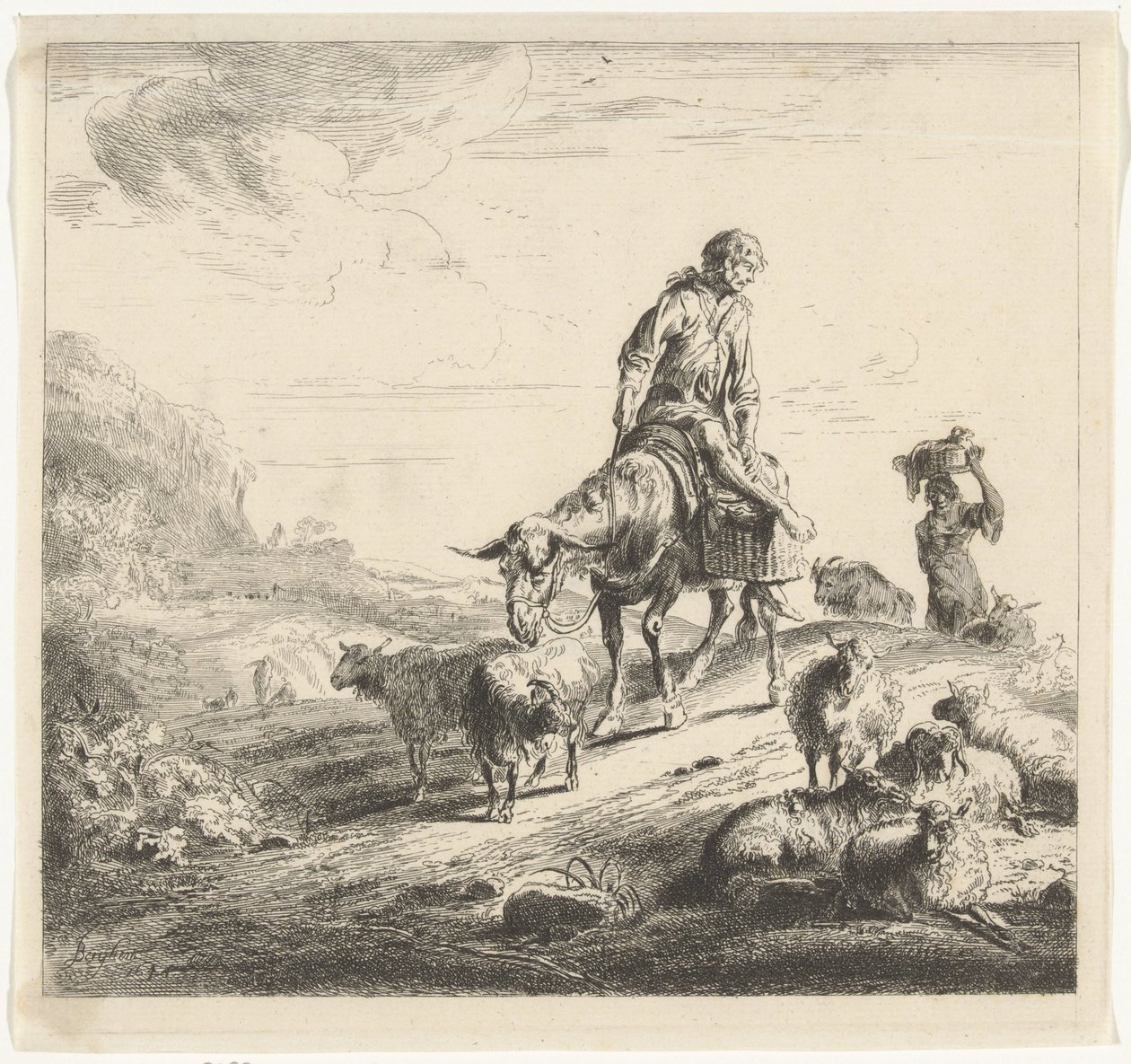 Ember a szamáron alkotó: William Young Ottley