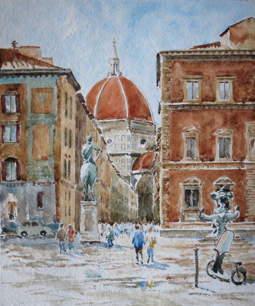951 Piazza SS Annunziata, a felhőszakadás után alkotó: Wilson Clive