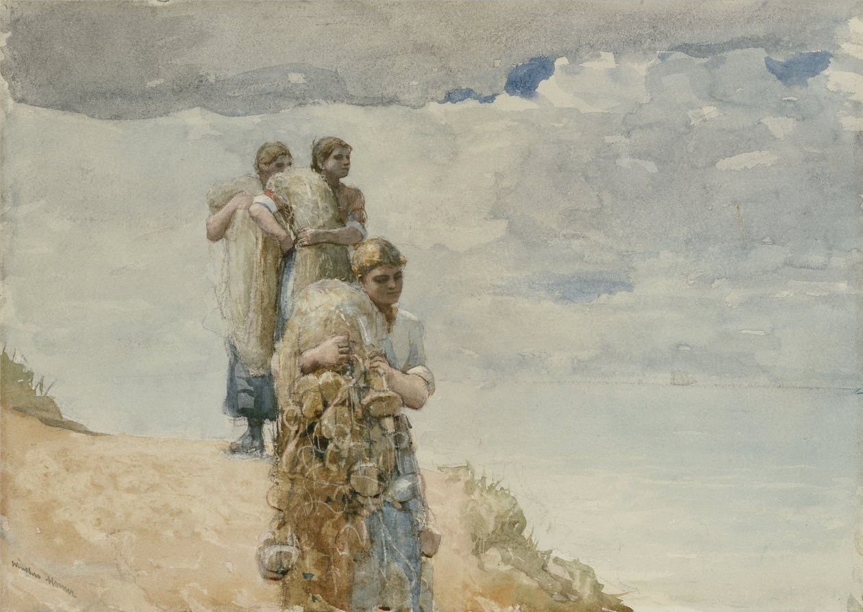 A sziklán, Cullercoats alkotó: Winslow Homer