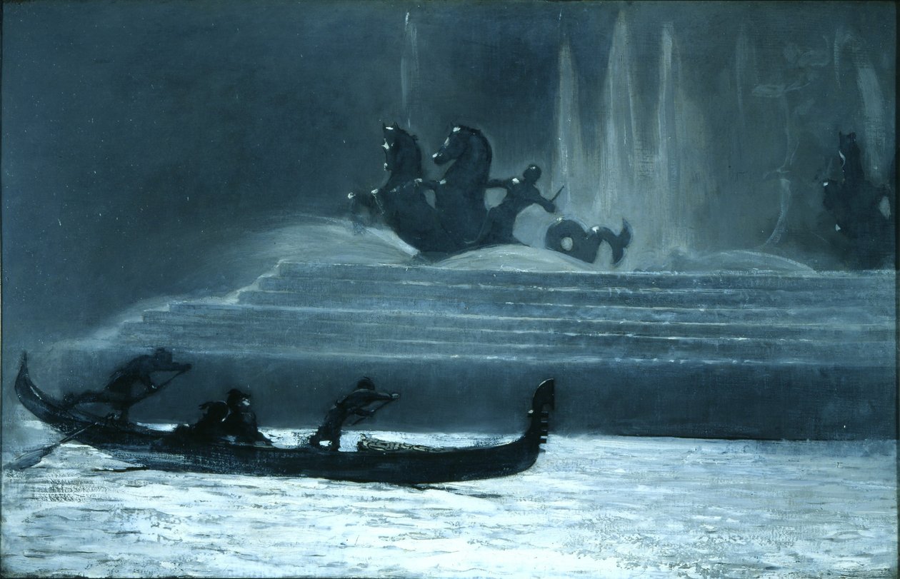 A szökőkutak éjjel, Worlds Columbian Exposition alkotó: Winslow Homer