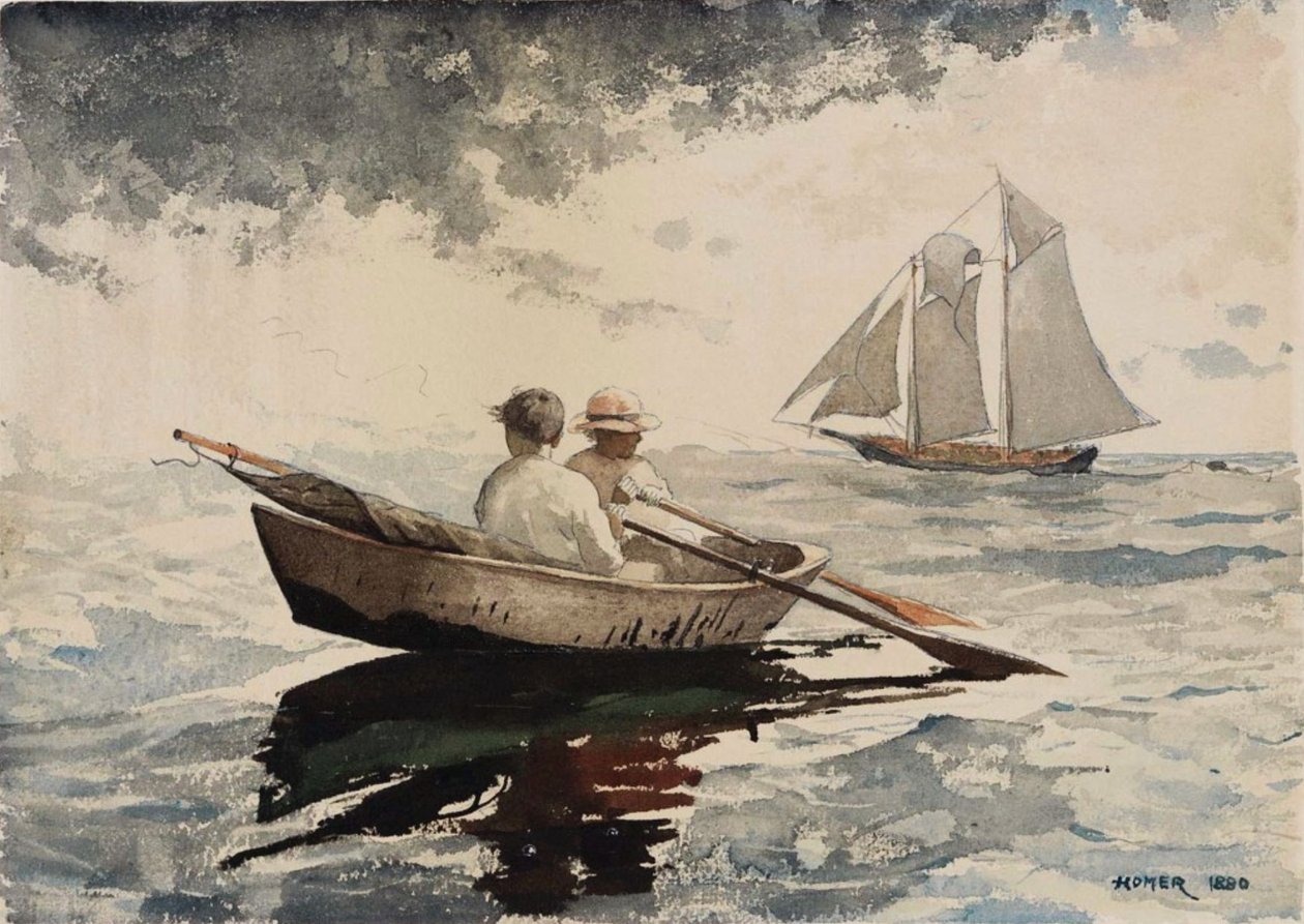 Két fiú evezés, Gloucester alkotó: Winslow Homer