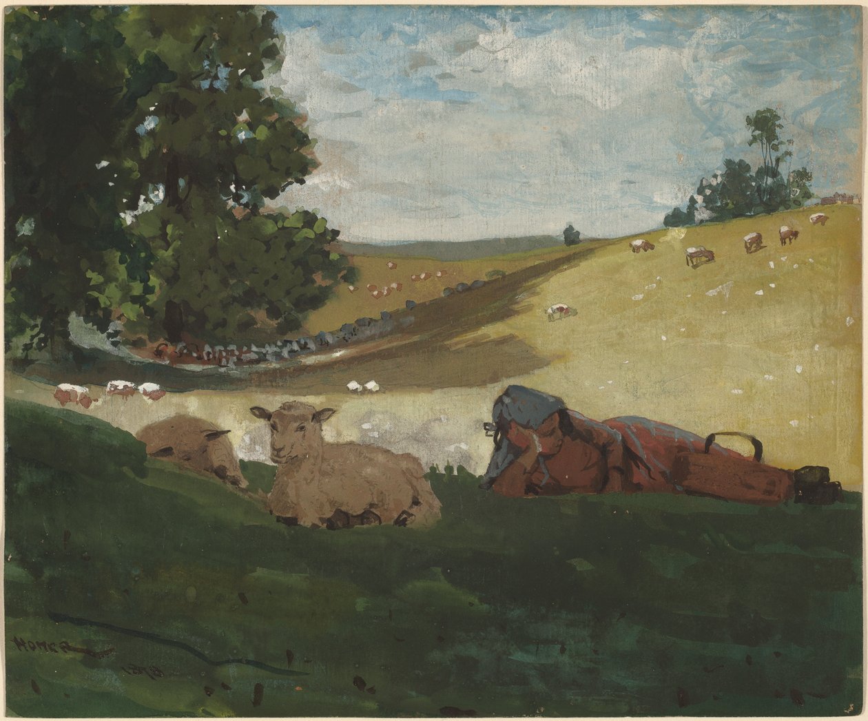 Meleg délután (pásztornő) alkotó: Winslow Homer