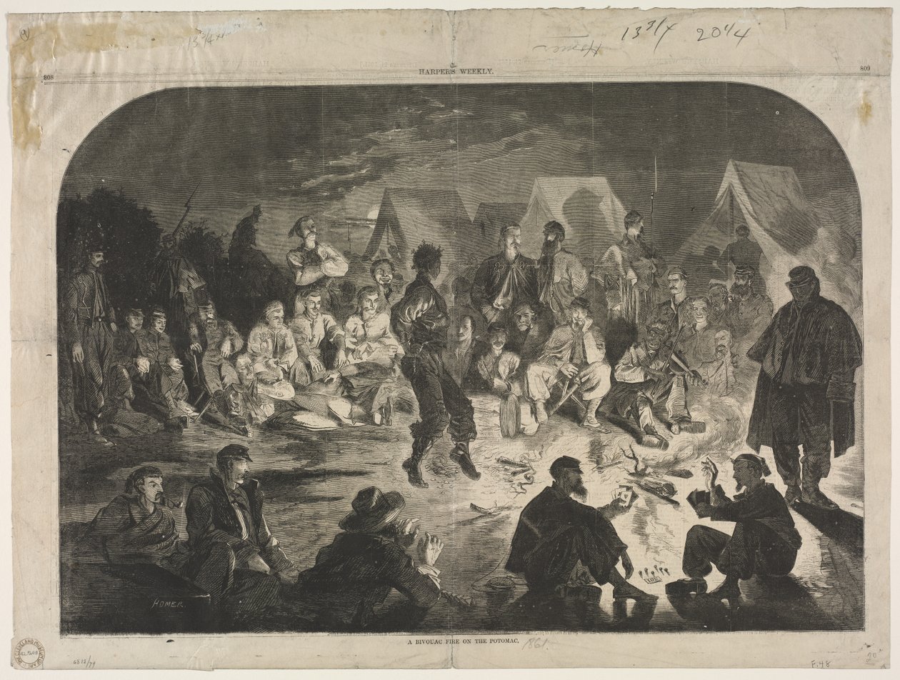 Egy bivakbírság a Potomac-on, 1861. alkotó: Winslow Homer