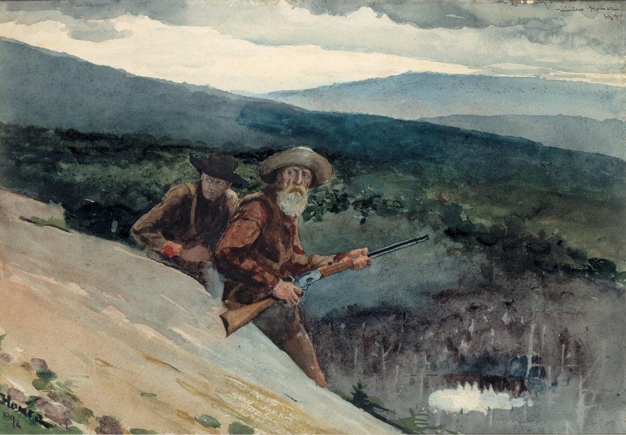 Medvevadászat, Prospect Rock, 1892. alkotó: Winslow Homer