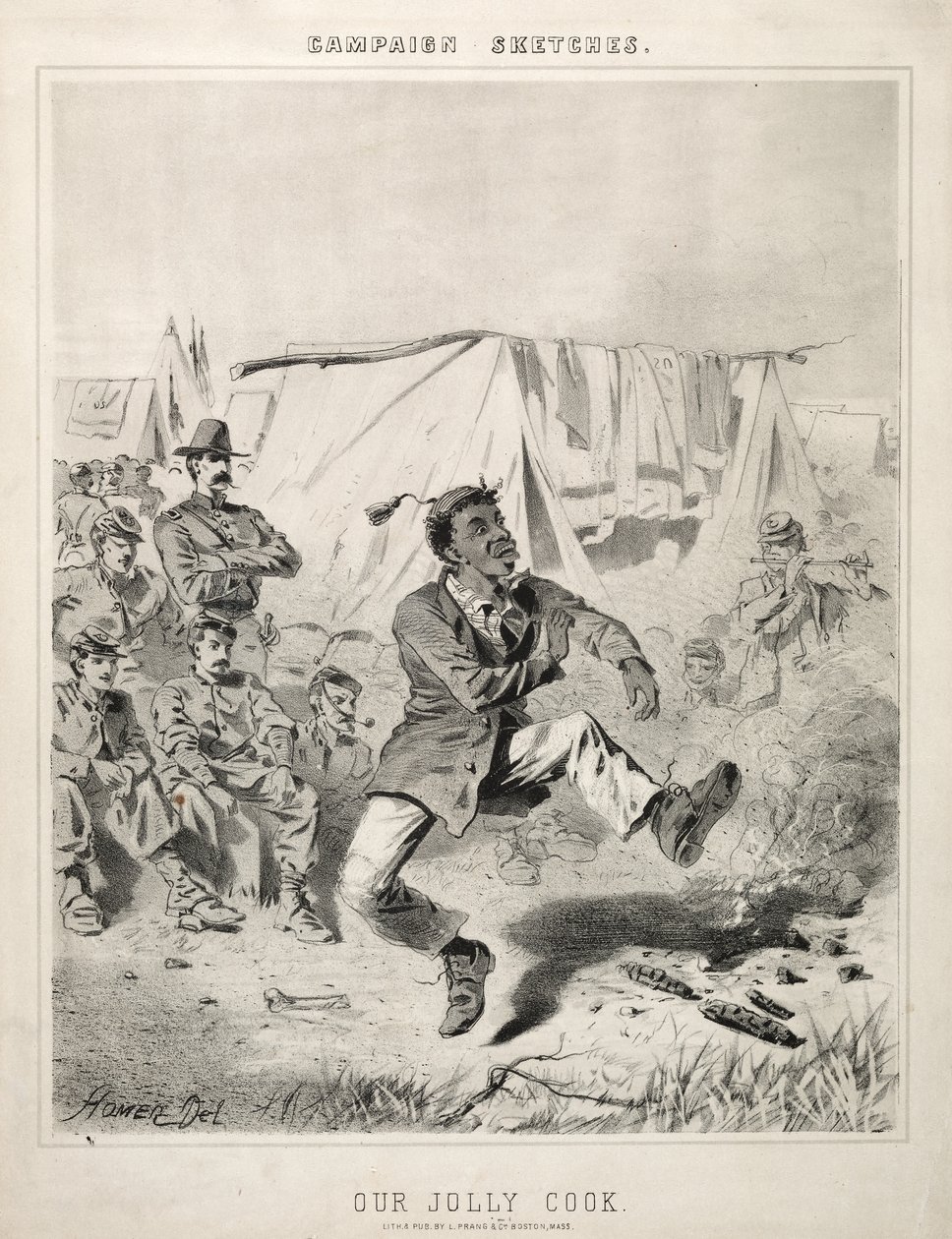 Kampányvázlatok: Vidám szakácsunk, 1863. alkotó: Winslow Homer
