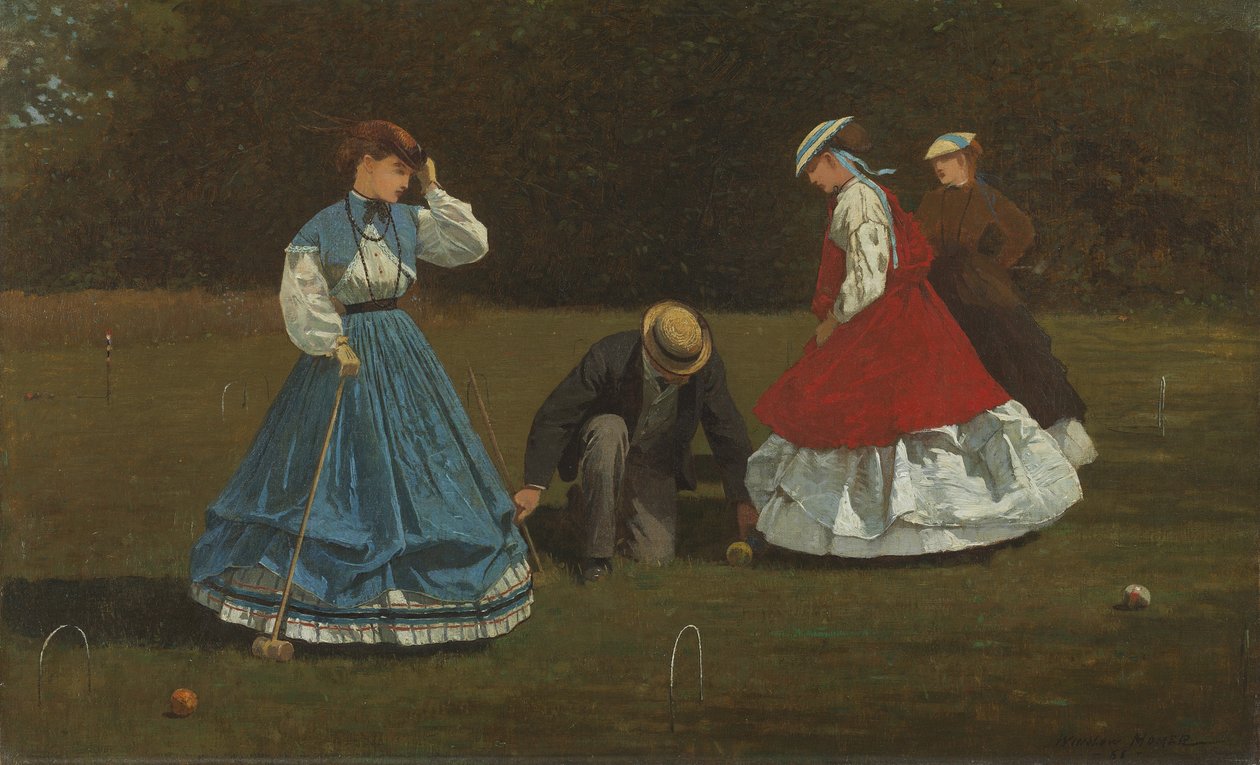 Krokett jelenet, 1866 alkotó: Winslow Homer