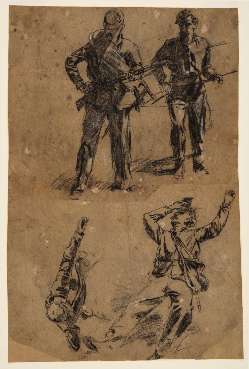 Rajz, Katonatanulmányok, 1863-65 alkotó: Winslow Homer