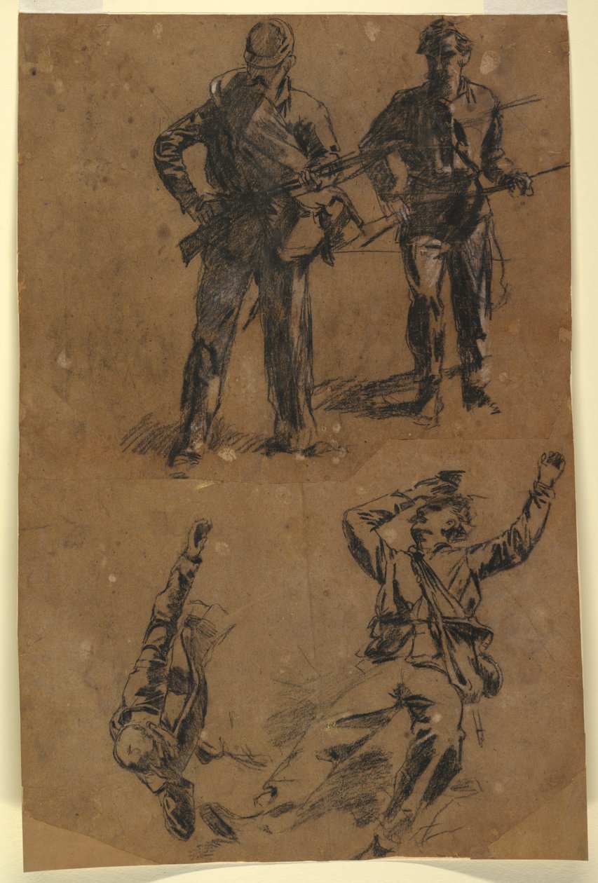 Rajz, Katonatanulmányok, 1863-65 alkotó: Winslow Homer