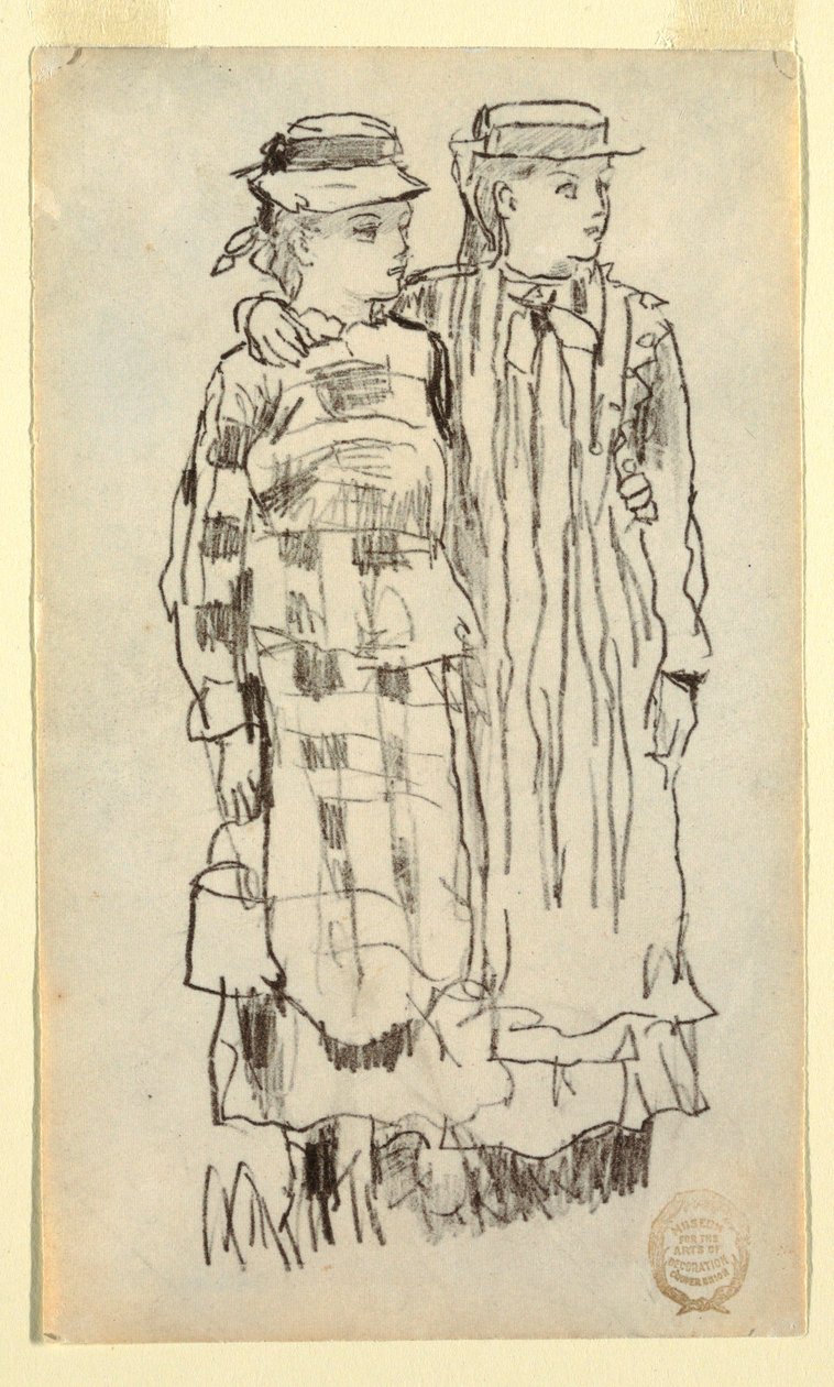 Rajz, Két lány, 1879 alkotó: Winslow Homer