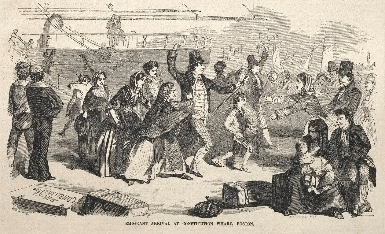 Emigráns érkezés a Constitution Wharfba, Boston, 1857. alkotó: Winslow Homer