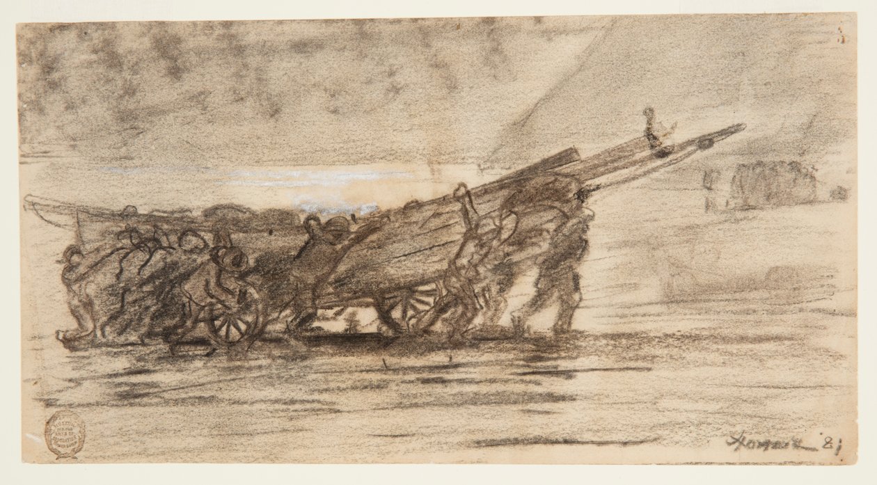 Fishermen Beaching a Boat, Cullercoats, Anglia alkotó: Winslow Homer