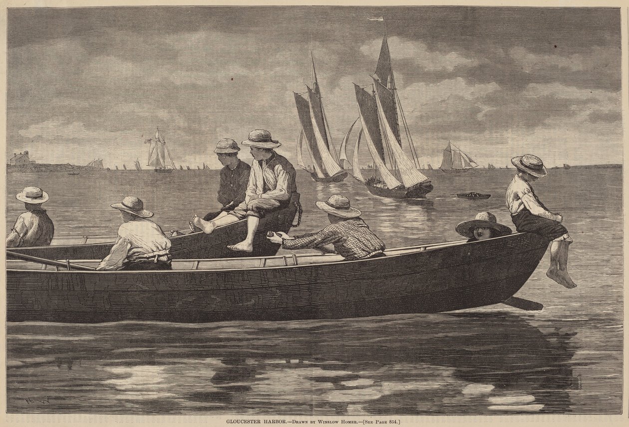 Gloucester Harbor, 1873-ban jelent meg. alkotó: Winslow Homer